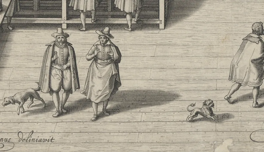 Dogs in the library (1610). A team for utility and entertainment