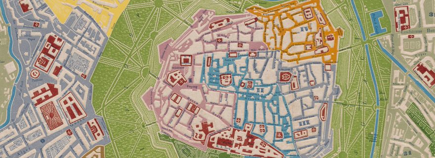 An Embossed Map of Vienna by Georg Bauerkeller