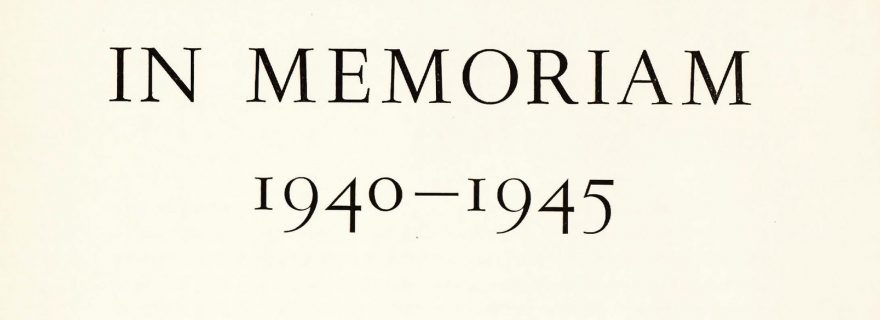 In Memoriam 1940–1945: Remembering the Victims of the Second World War at Leiden University