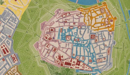 An Embossed Map of Vienna by Georg Bauerkeller