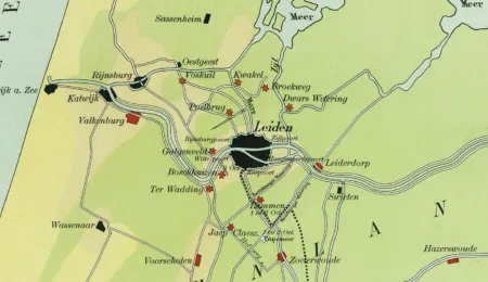 A school map of the Relief of Leiden in 1574