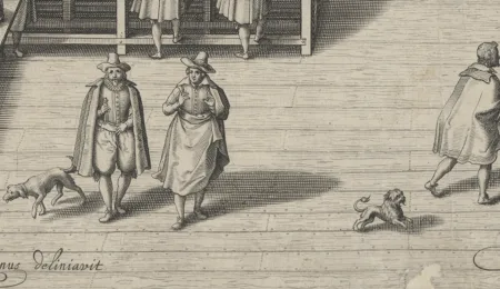Dogs in the library (1610). A team for utility and entertainment