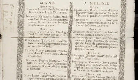 The oldest printed curriculum of Leiden University (1592)