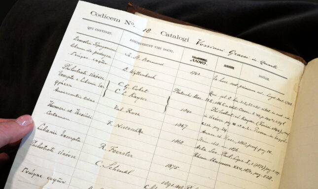 Inzageregister handschrift