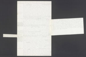 Homo ludens manuscript Huizinga met aangeplakte extra alinea copy